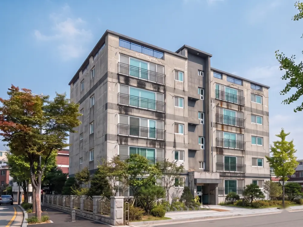 남산동 4층 상가 외벽 도장 시공 전